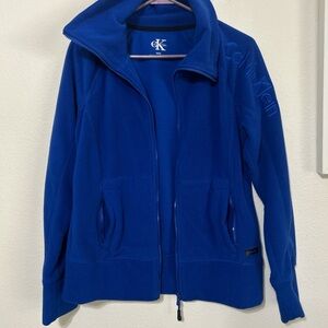 Calvin Klein Performance Full-Zip Fleece Jacket Royal Blue Logo Size Sm